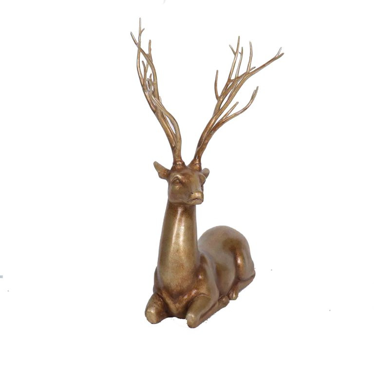 Holiday Time Gold Sitting Deer Christmas Tabletop Decoration, 13 inch - Walmart.com | Walmart (US)