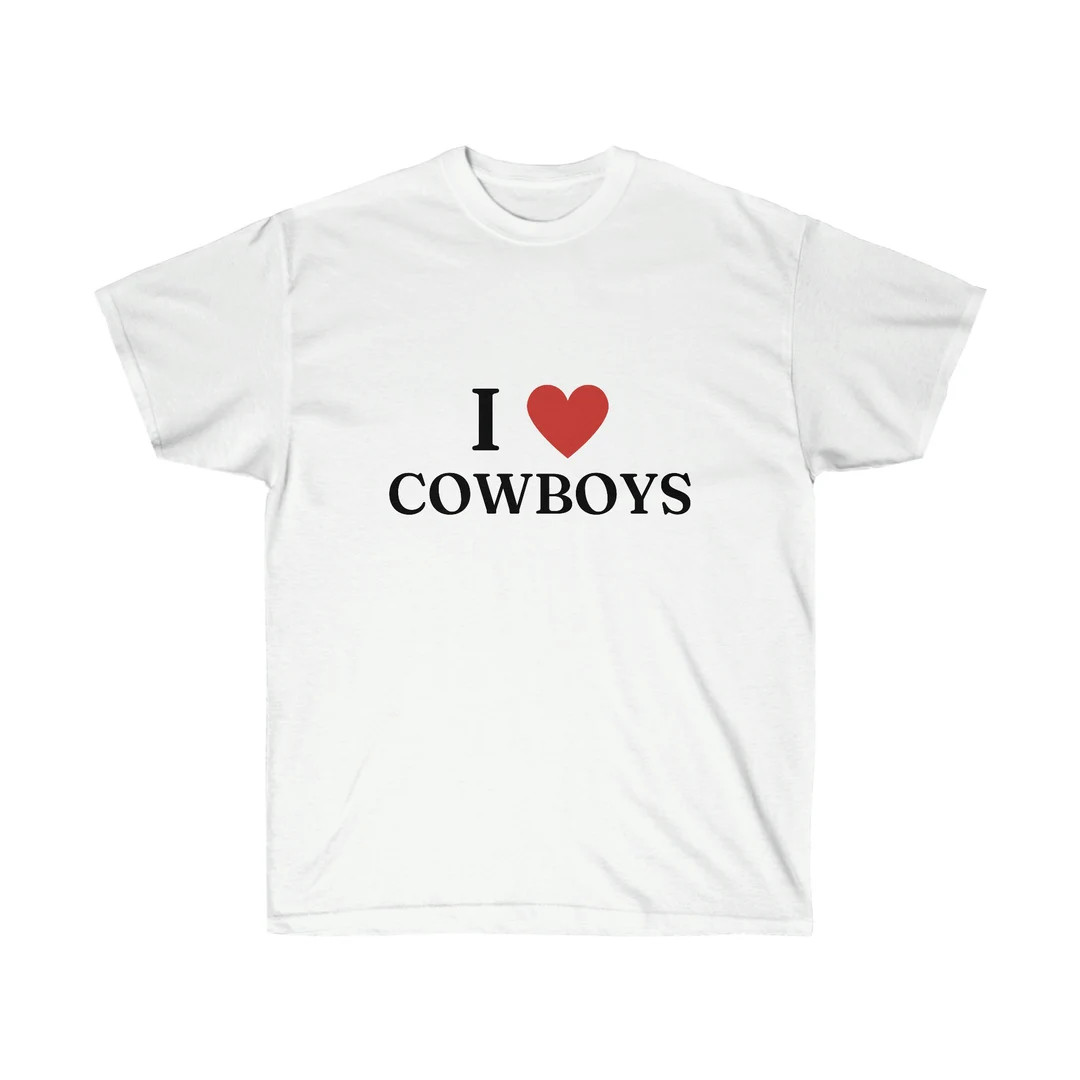 I Love Cowboys Graphic T-shirt | Funny Gift Idea | I Heart Cowboys Western Top | Trendy Summer Co... | Etsy (US)