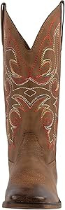 SheSole Women's Square Toe Western Cowgirl Cowboy Boots Mid Calf Embroidered | Amazon (UK)