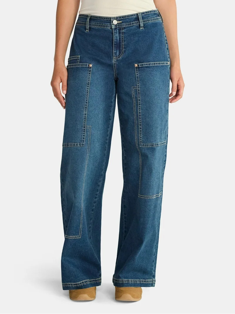 Madden NYC Women's Cargo Jeans, 32" Inseam, Sizes XXS-XXL | Walmart (US)