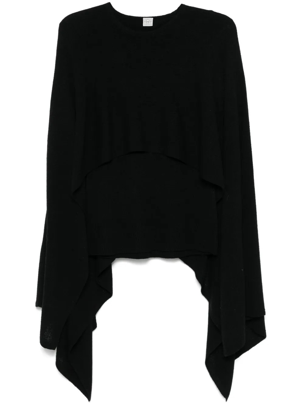 TOTEME cape-design Sweater | Black | FARFETCH AU | Farfetch Global
