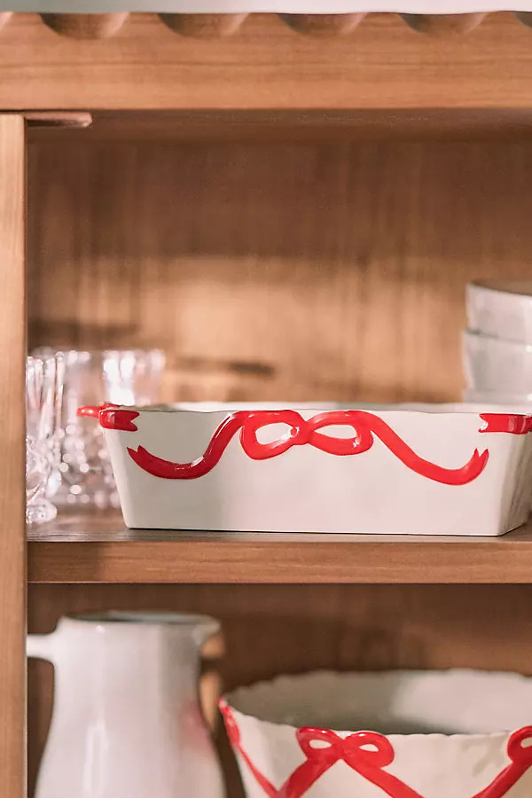 Benedita Bow Stoneware Loaf Pan | Anthropologie (US)