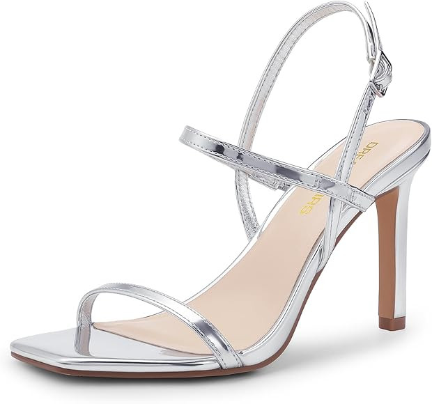 DREAM PAIRS Women’s Slingback Heels High Stilettos Open Square Toe Ankle Strap Pumps Sexy Comfo... | Amazon (US)