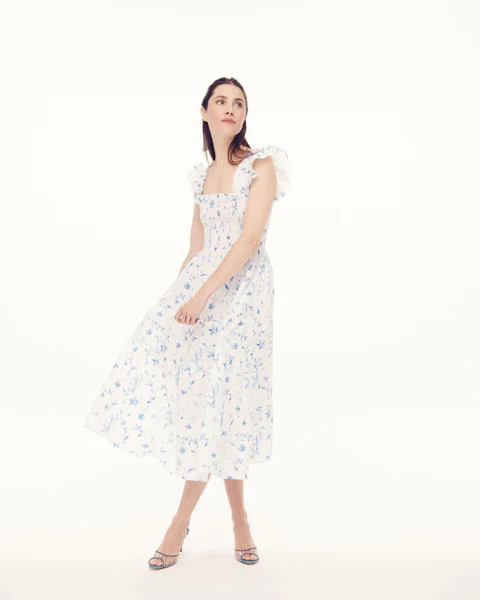 The Ellie Nap Dress - Blue Botanical | Hill House Home UK