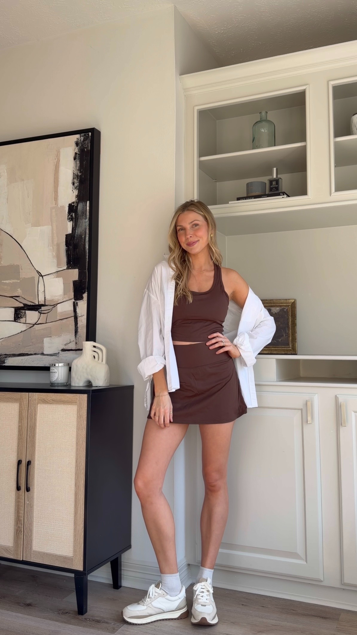 Cute athleisure outfit | Wearing M in set + S in button down!
 

 #LTKootd #LTKActive #LTKTall