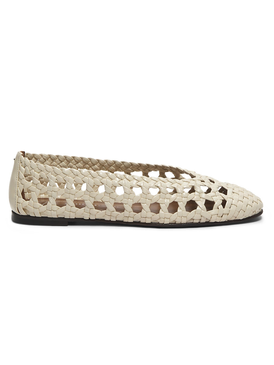 Women's Woven Leather Ballet Flats - Gesso - Size 12 | Saks Fifth Avenue