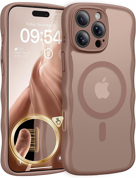 TAURI Magnetic for iPhone 16 Pro Max Case, Cute Wavy Design [Full Camera Protection] [Compatible ... | Amazon (US)
