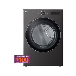 LG 7.4 cu. ft. Vented Stackable SMART Gas Dryer in Black Steel with TurboSteam and AI Sensor Dry ... | The Home Depot