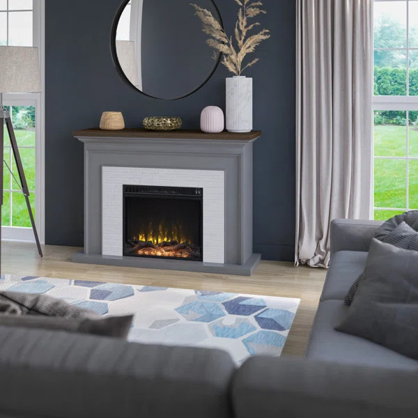 Ellington Circle 47.38'' W Electric Fireplace | Wayfair North America