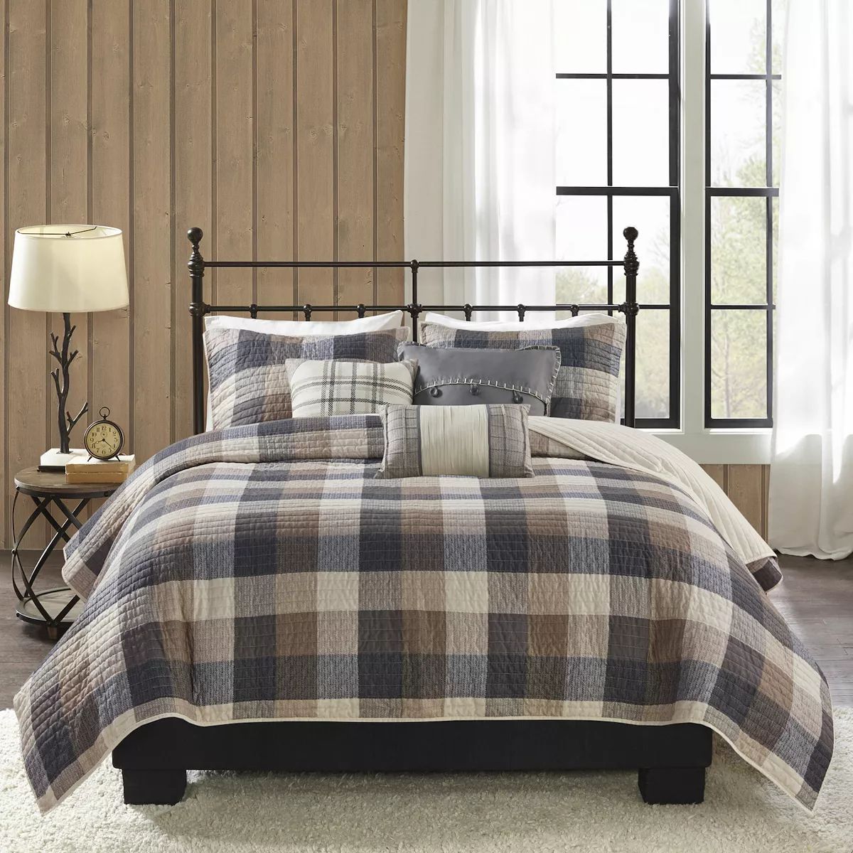 Madison Park 6-piece Pioneer Herringbone Plaid Quilt Set with Shams and Throw Pillows | Kohl's