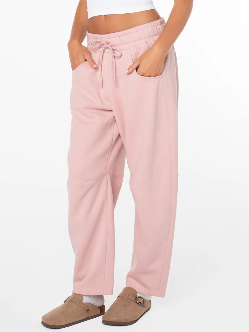 Celebrity Pink Women's and Women's Plus Fleece Barrel Sweatpant, Sizes XS-4X | Walmart (US)