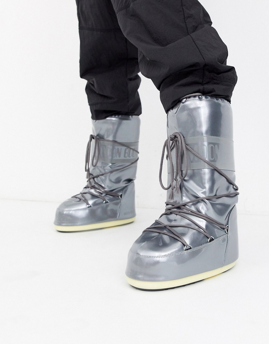 Moon Boot - Vinil Met - Bottes de neige - Argenté | ASOS (Global)