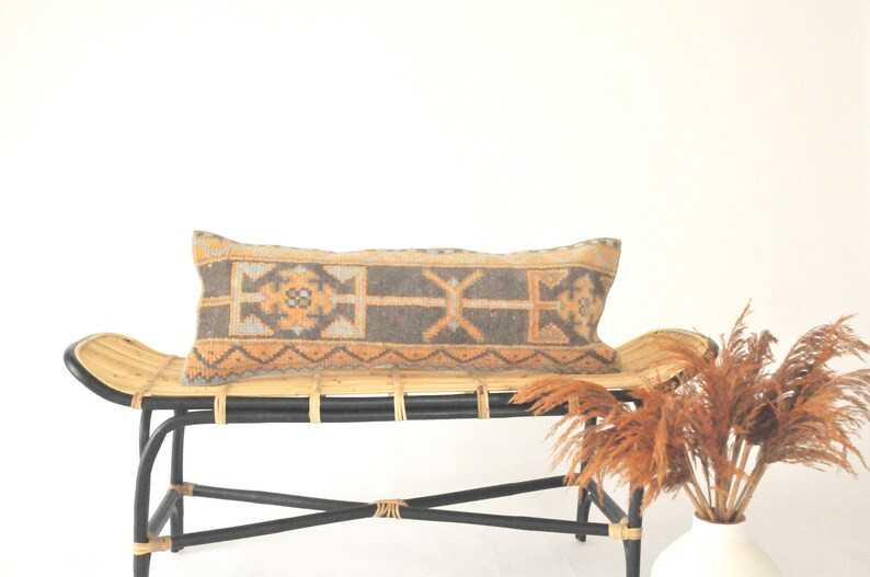 Handwoven Carpet Pillow Lumbar Kilim Pillow Cover Turkish Boho Kilim Throw Pillow Case Sofa Lumba... | Etsy (US)