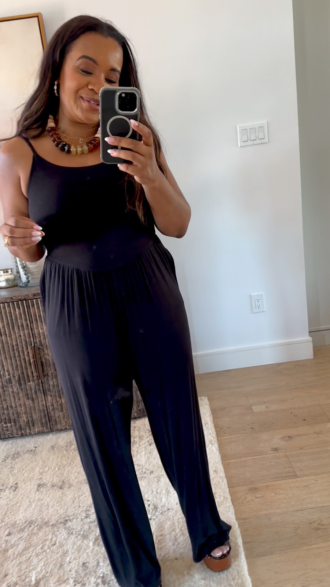 This jumpsuit is $17 and fits so good!! With pockets and so similar to more expensive Aerie one 👀 Dress up or down!!

#LTKSeasonal #LTKgrwm #LTKootd