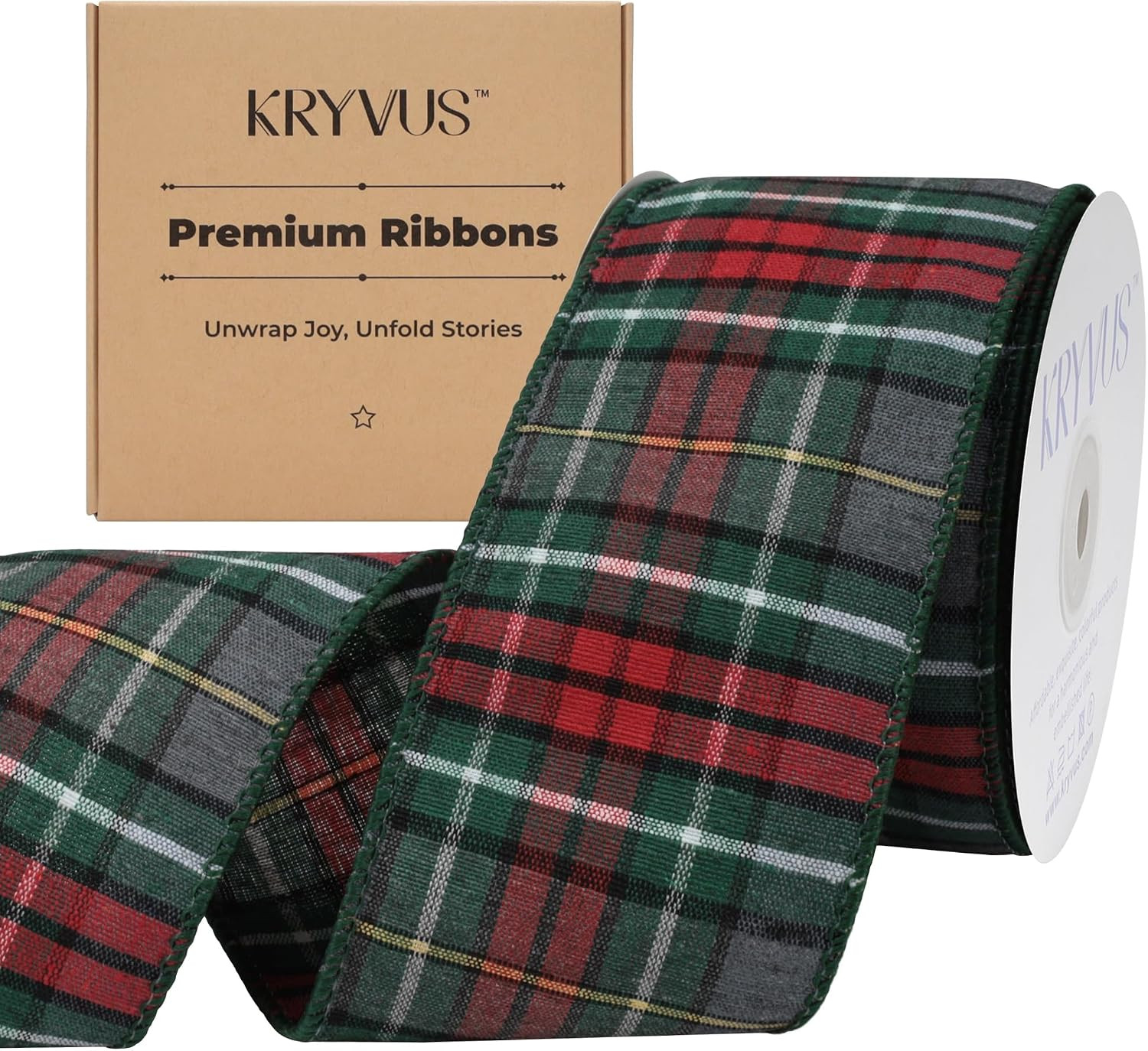 Tartan Plaid Christmas Ribbon 2.5 Inch x 10 Yards (Red/Green/Gray) | Amazon (US)