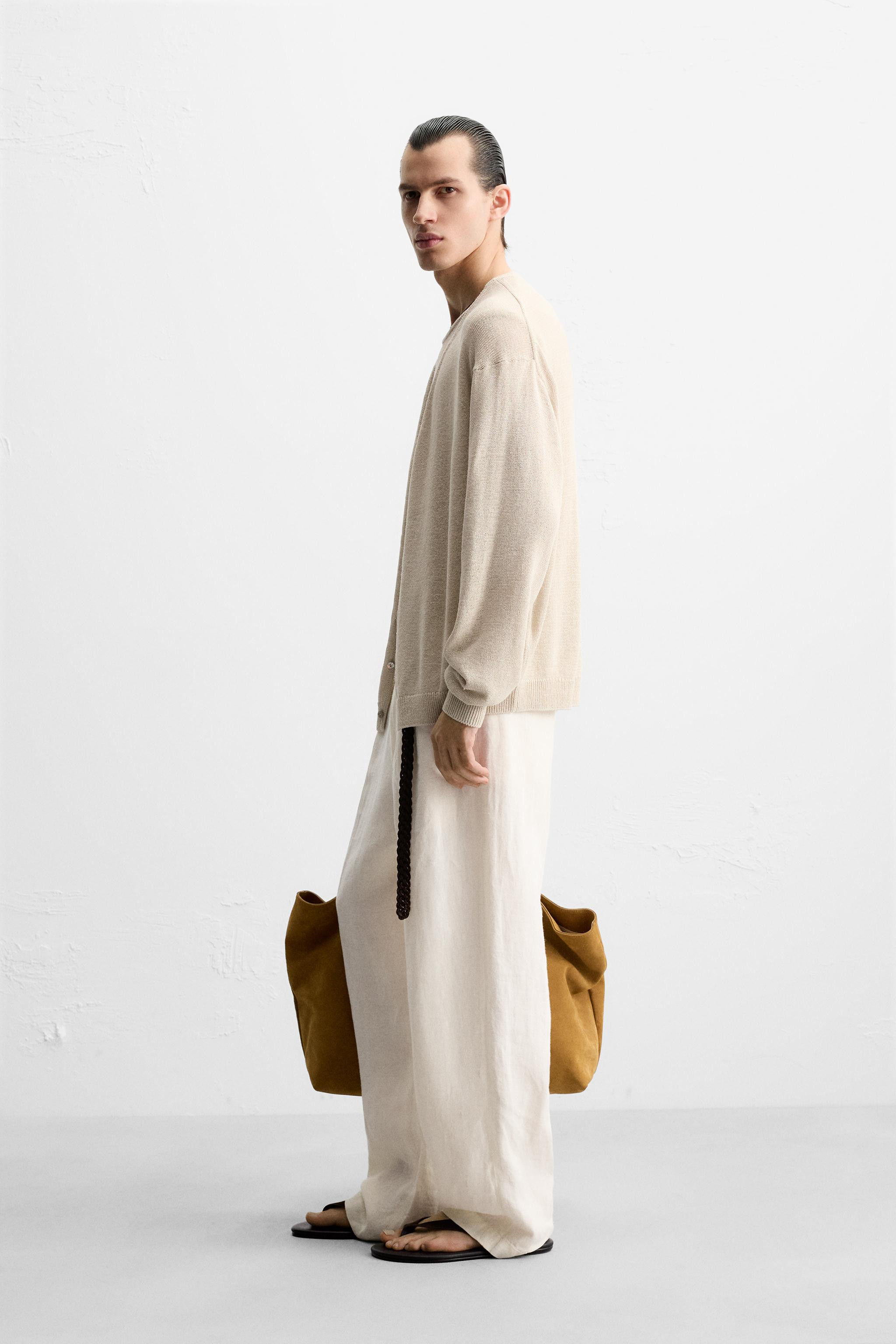 TEXTURED LINEN CARDIGAN | Zara UK