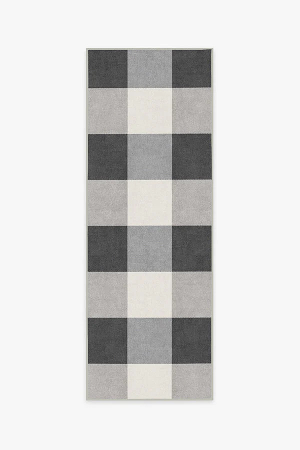 Buffalo Plaid Black & White Flatwoven Rug | Ruggable