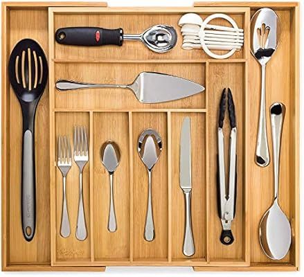 Dynamic Gear Bamboo Expandable Drawer Organizer, Premium Cutlery and Utensil Tray, 100% Pure Bamb... | Amazon (US)