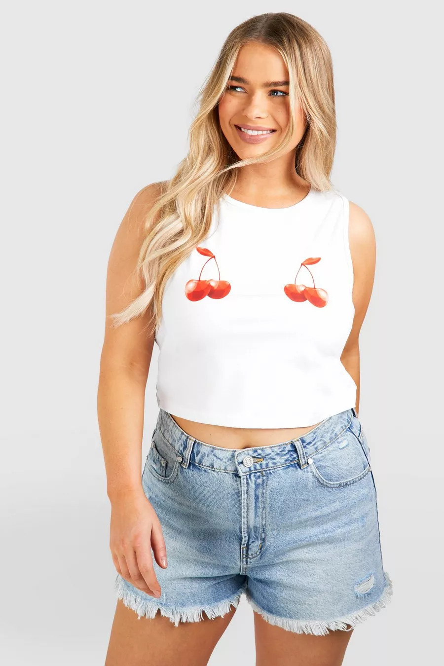 Plus Cherry Racer Tank Top | boohoo (US & Canada)