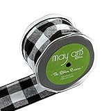 2.5" Buffalo Check Ribbon White/Black (10 Yard Spool) | Amazon (US)