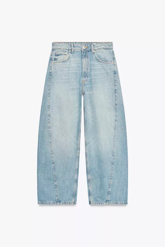 TRF MID-RISE BAGGY BALLOON JEANS | Zara US