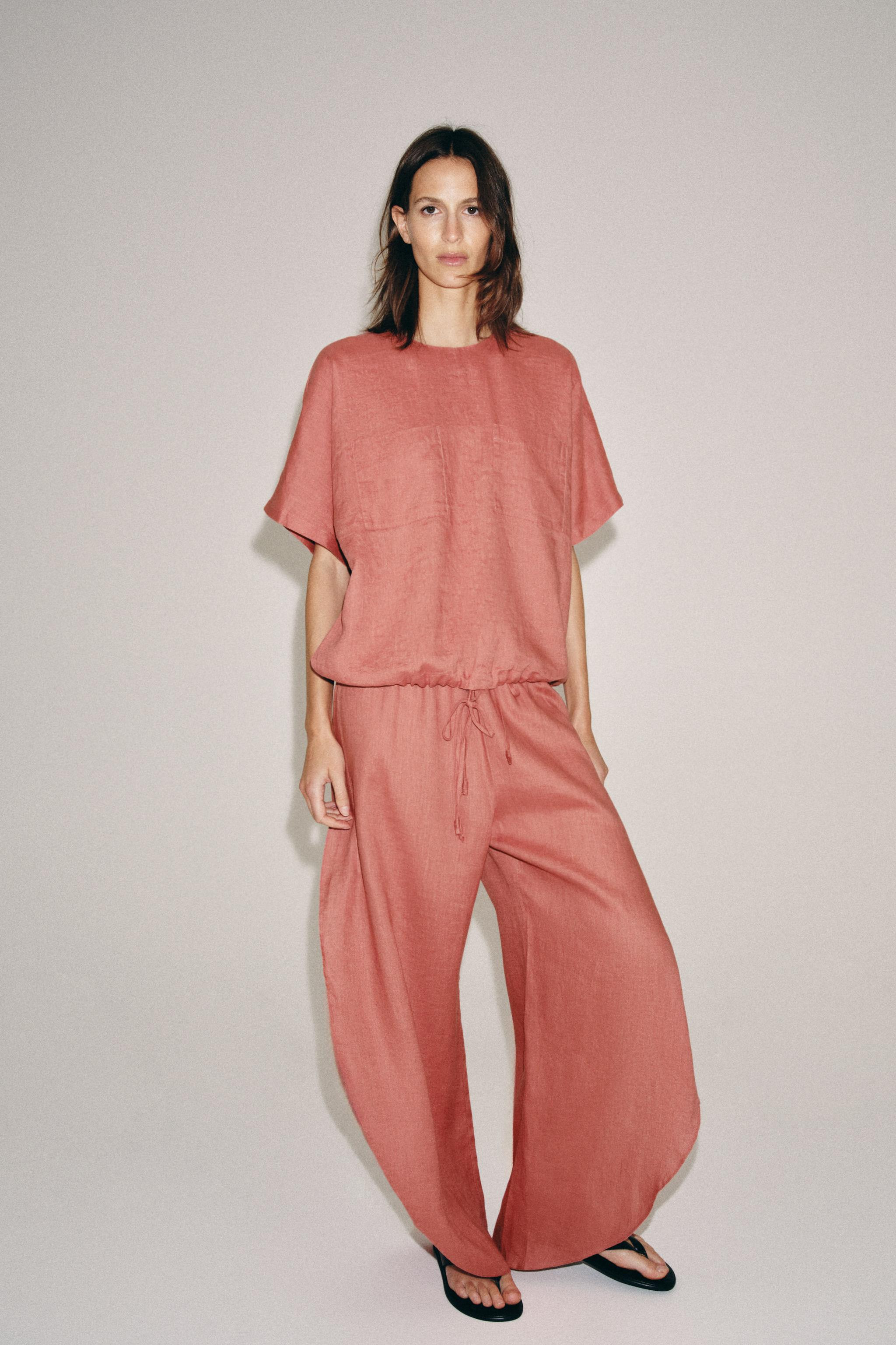 100% LINEN LACED TOP ZW COLLECTION | Zara US