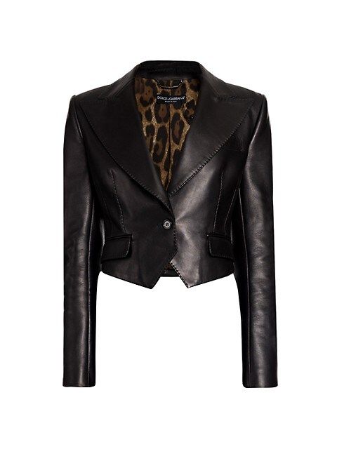 Leather Top Stitch Crop Jacket | Saks Fifth Avenue