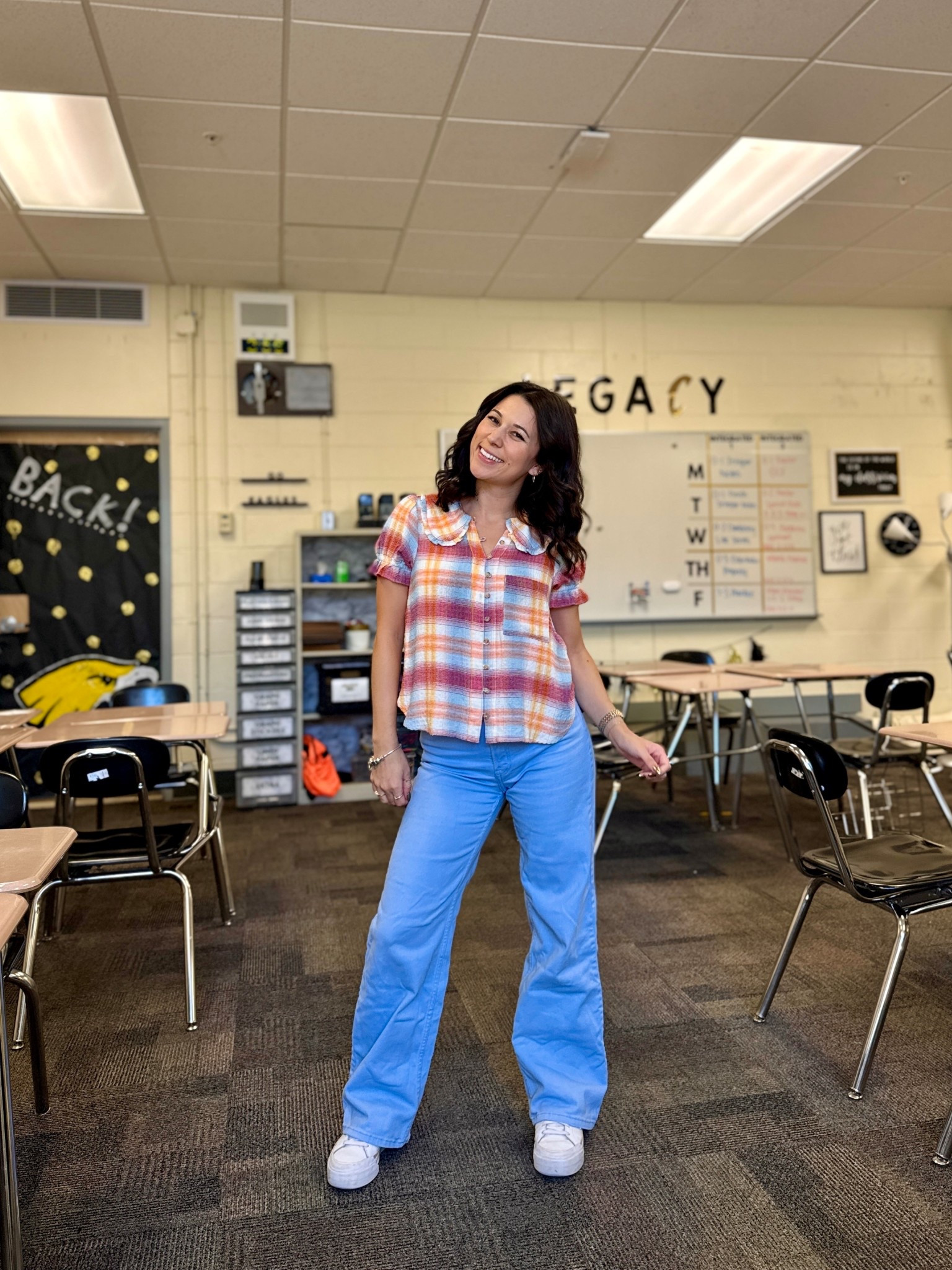 Teacher outfit 
Top: XS Petite (fits great if you’re 5’3” or less!)
Pants: 4 TTS
Shoes: 8 TTS

#LTKPetite #LTKStyleTip #LTKSeasonal