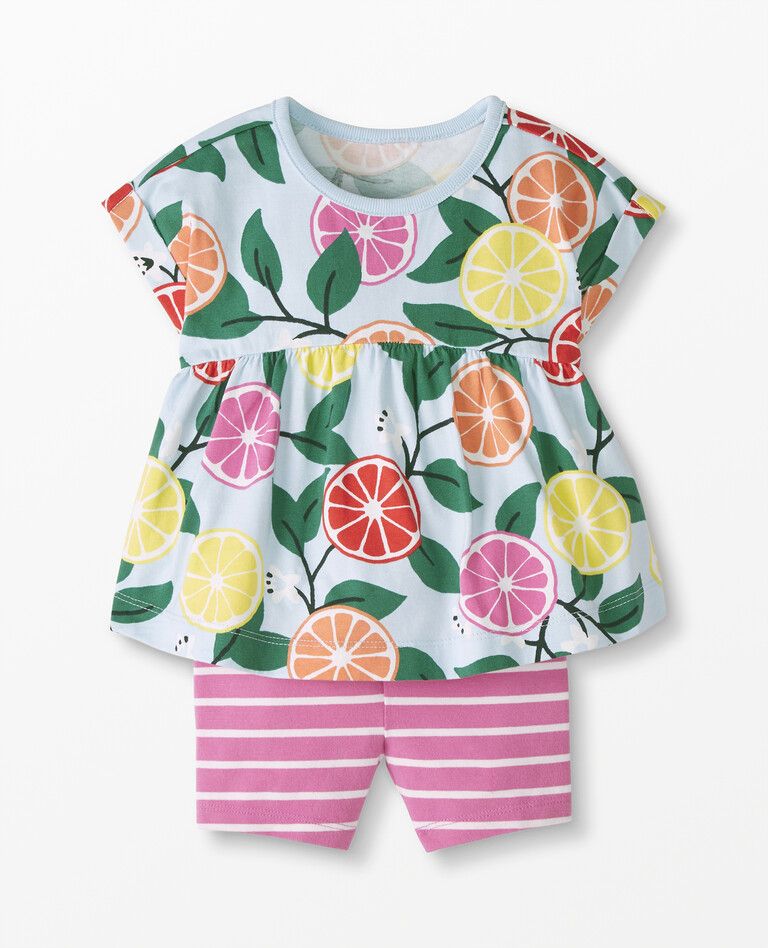 Baby Summer Tunic & Bike Short Set In Cotton Jersey | Hanna Andersson