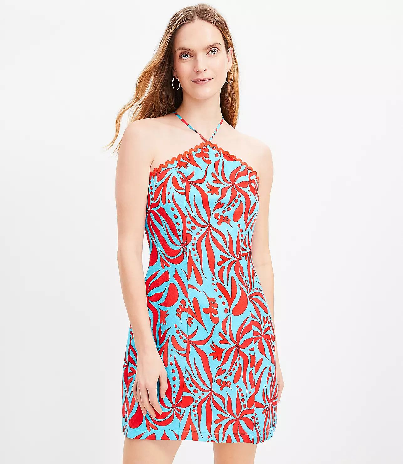 Linen Blend Halter Dress | LOFT