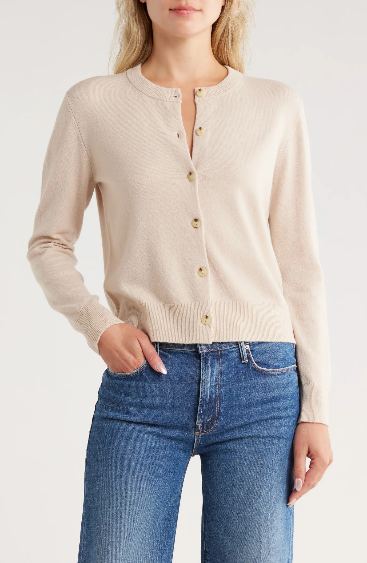 Vince Crewneck Wool Blend Cardigan | Nordstromrack | Nordstrom Rack