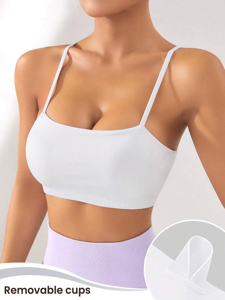 SHEIN Sport Studio Nahtloser Sport-Bh Mit Herausnehmbaren Polstern Und Verstellbaren Trägern | SHEIN