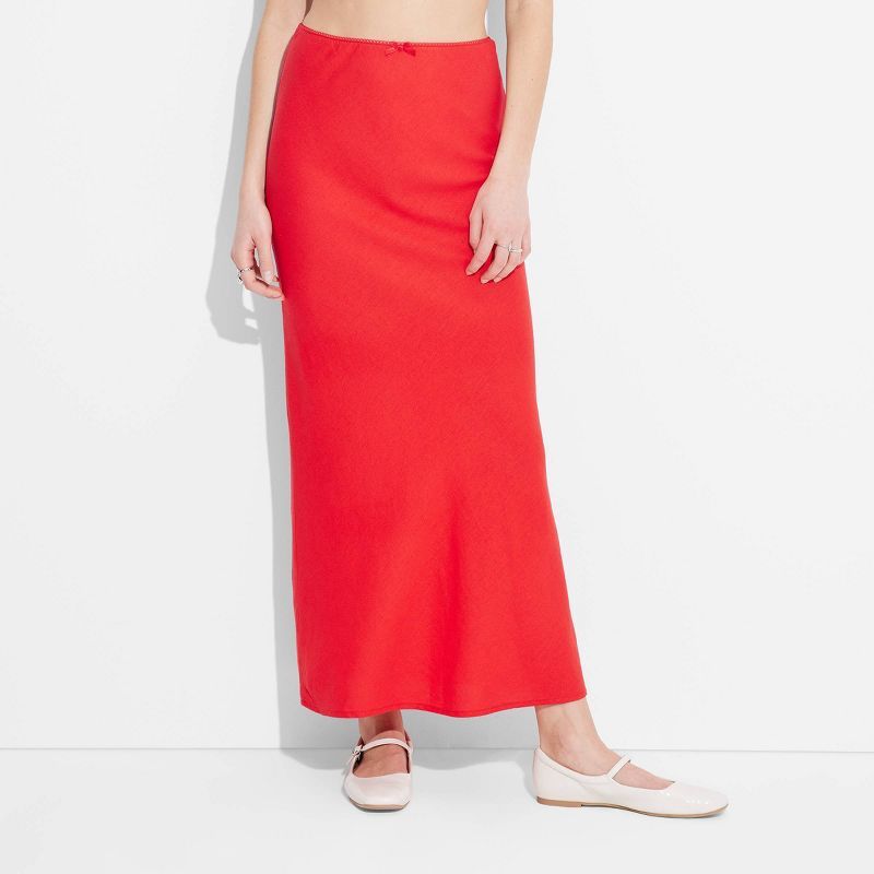 Women's Linen Bow-Front Maxi Skirt - Wild Fable™ | Target