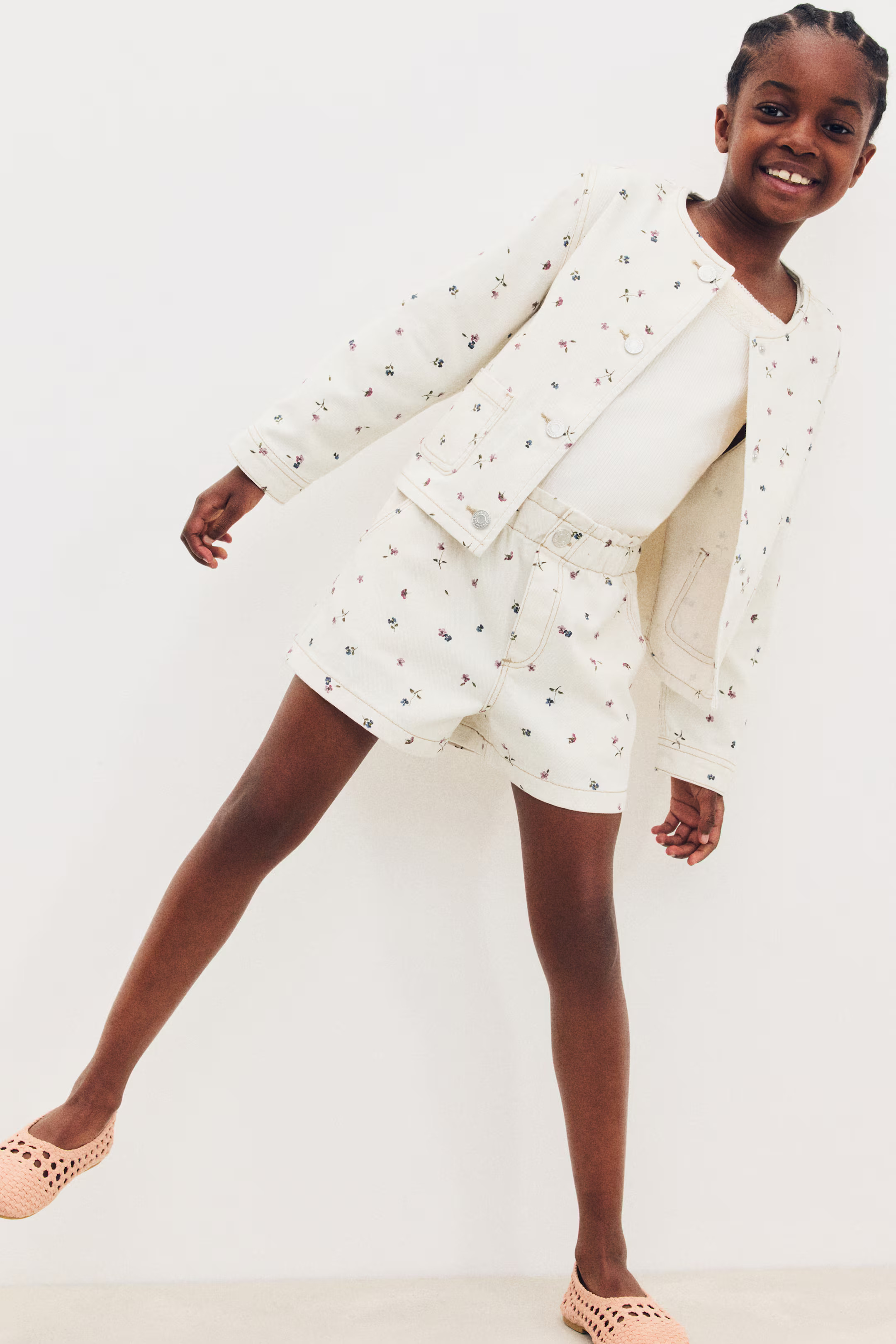 Printed cotton twill shorts | H&M (US + CA)