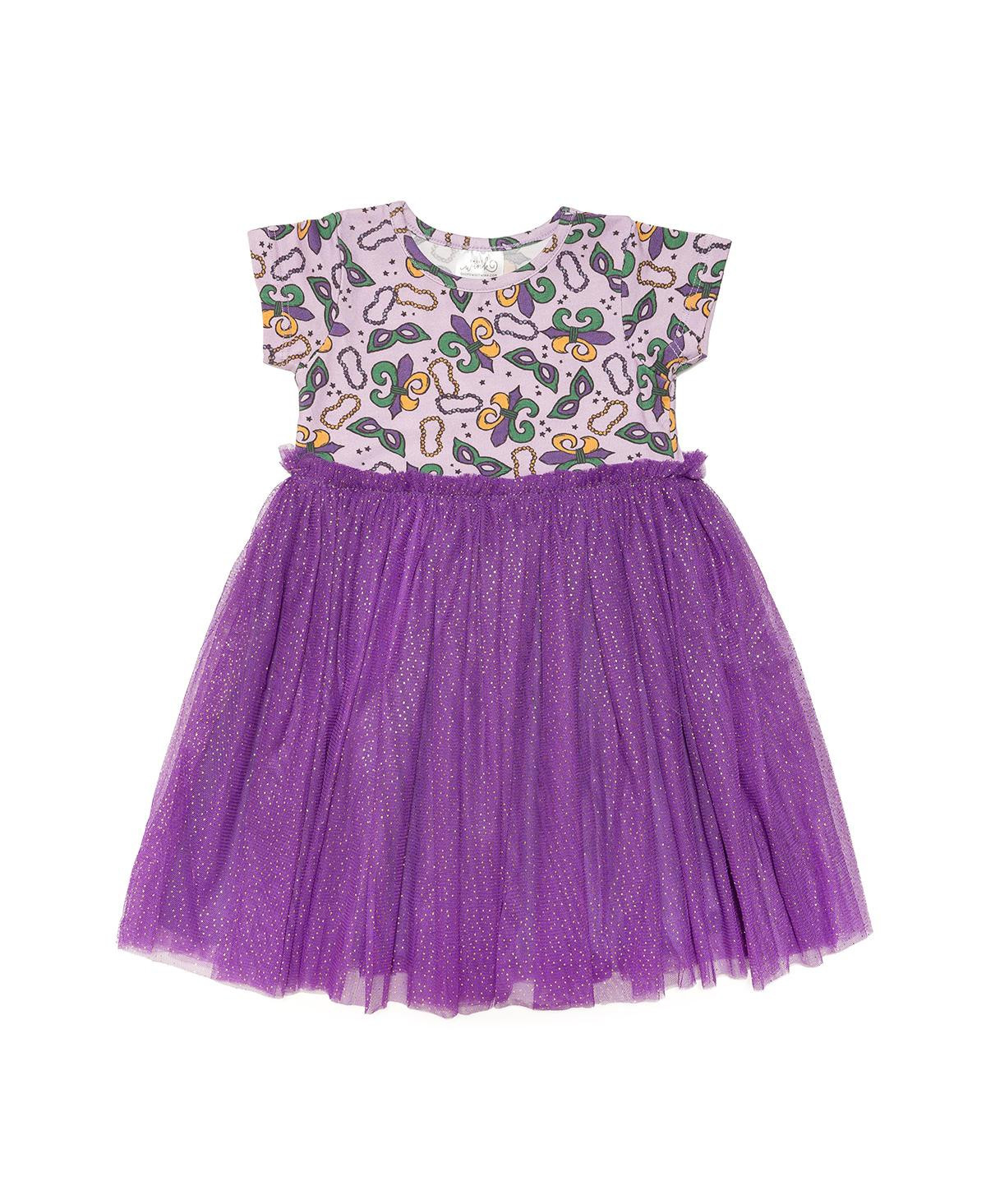Little and Big Girls Mardi Gras Short Sleeve Tutu Dress - Multicolor | Macy's