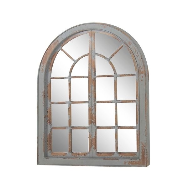 Farmhouse 48 x 37 Inch Classic Gray Arched Wall Mirror by Studio 350 - Grey - N/A | Bed Bath & Beyond
