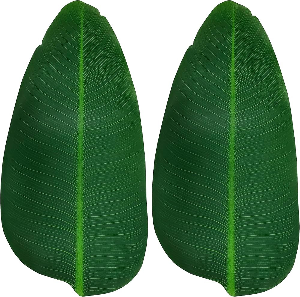 Large Banana Leaves, 8 Pcs Leaf Placemats,21.4'' Artificial Banana Leafs Decoration for Hawaiian ... | Amazon (US)