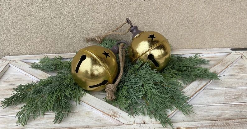 Christmas Metal Bells Large Gold Bells Table Decor Centerpiece - Etsy | Etsy (US)