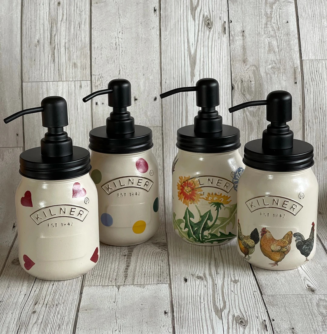 Emma Bridgewater Inspired Soap Dispenser , Hand Lotion , Mason Jar , Home Decor , Farm House Styl... | Etsy (US)