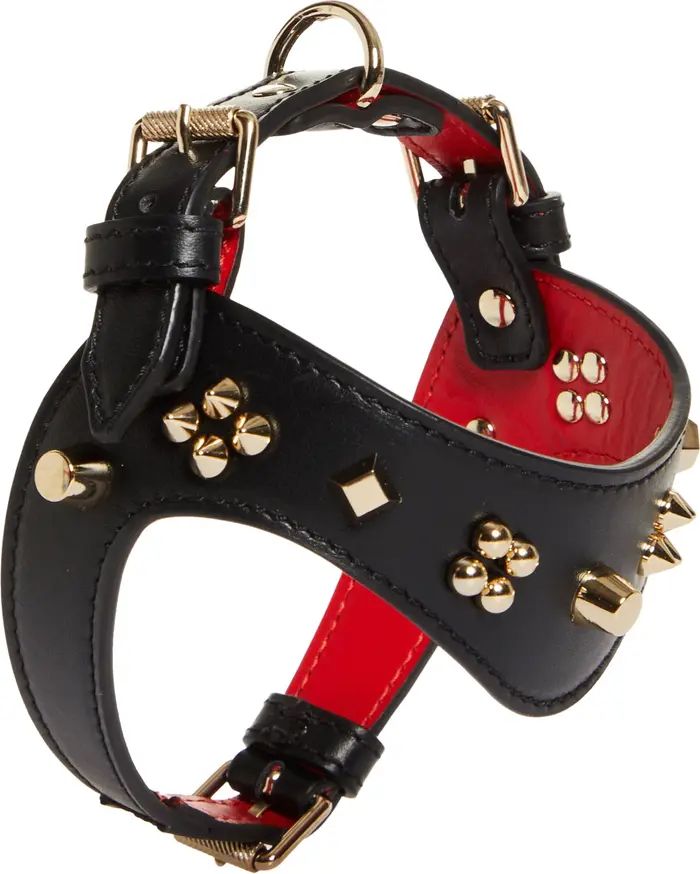 Christian Louboutin Loubiharness Spikes Cara Extra Small Leather Dog Harness | Nordstrom | Nordstrom