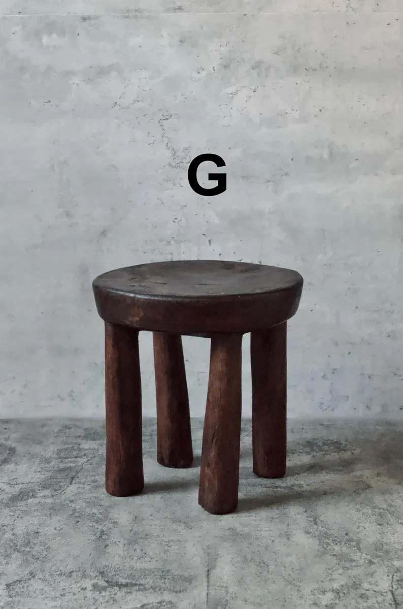 Vintage Round Senufo Stool Long Legs African Carved by Hand Wooden End Table Side Stool Plant Sta... | Etsy (US)