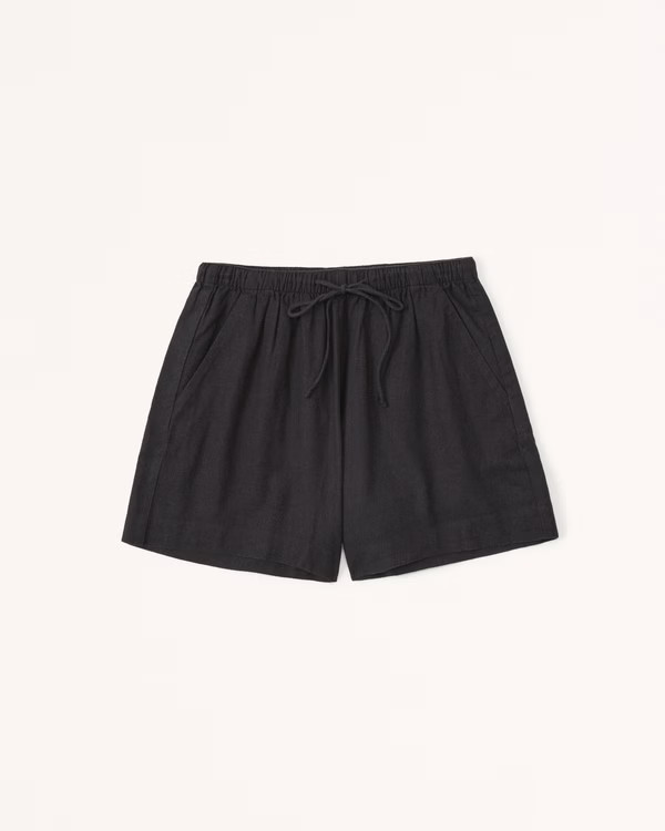 Linen-Blend Pull-On Short | Abercrombie & Fitch (US)