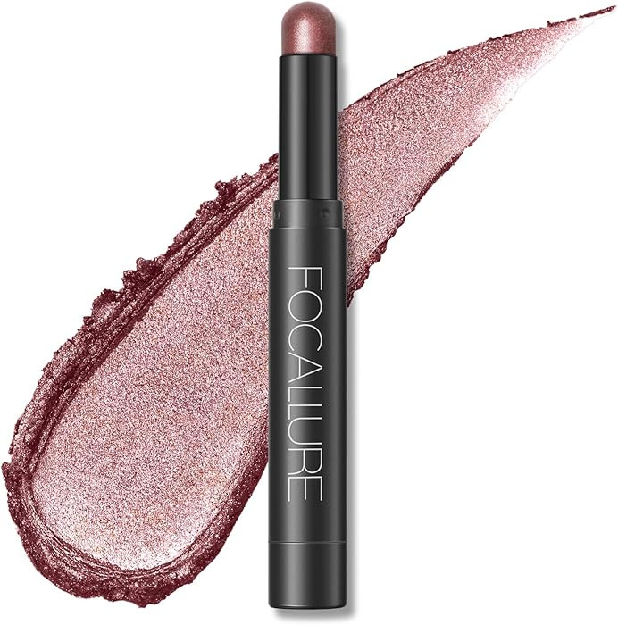 FOCALLURE Shimmer and Matte Cream Eyeshadow Stick,Smooth Brilliant Eye Brightener Pencil,High Pig... | Amazon (US)
