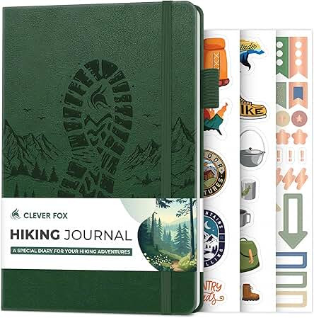 Clever Fox Hiking Journal for Outdoor Enthusiast – Unique Travel Notebook Diary for Traveler Women & Men – Best Gifts for Hikers & Campers – Cool Camping Log Book (Forest Green) | Amazon (US)
