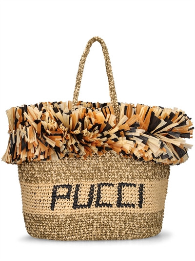 Large raffia effect tote bag - Pucci - Women | Luisaviaroma | Luisaviaroma