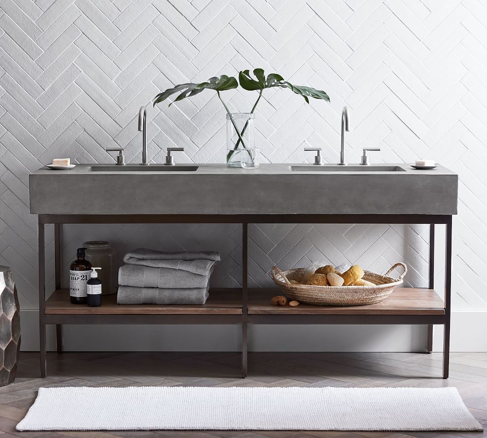 Frances 68" Concrete Top Double Sink Vanity | Pottery Barn (US)