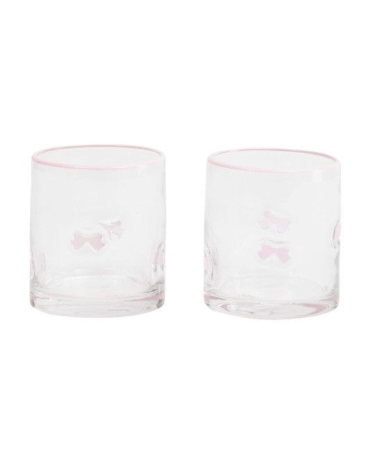 Set Of 2 Bow Double Old-fashioned Glasses | TJ Maxx