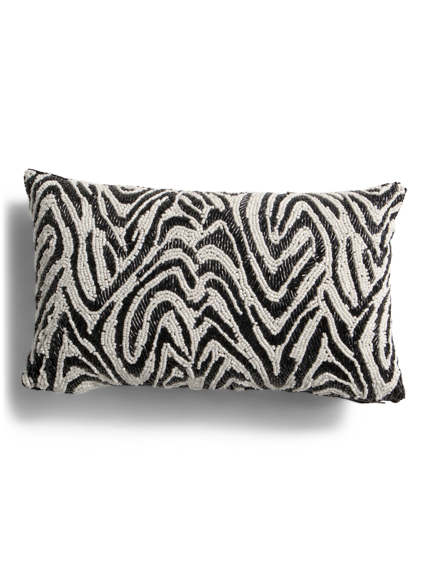 9x15 Beaded Zebra Print Lumbar Accent Pillow | TJ Maxx