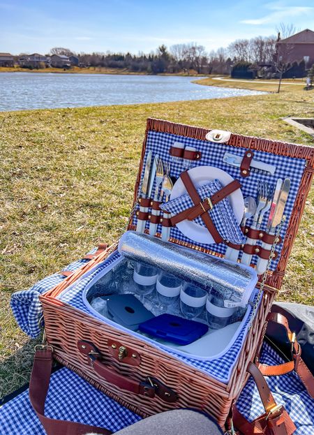 Does mom love the water? Maybe dad loves fishing? Take a family picnic with a surprisingly affordable 4-person setup with a built in cooler compartment, wine bottle slot, blanket holder and basic kitchen tools.

We use this at least a few times a season and it’s the absolute cutest in addition to its practicality.

Great Fourth of July or Labor Day weekend activity!

#LTKhome #LTKfindsunder100 #LTKSeasonal