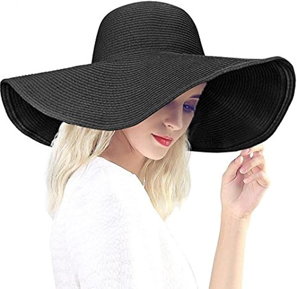 Baonmy Women’s Ridge Wide Brim Sun Hat Beachwear Summer Straw Hat | Amazon (CA)